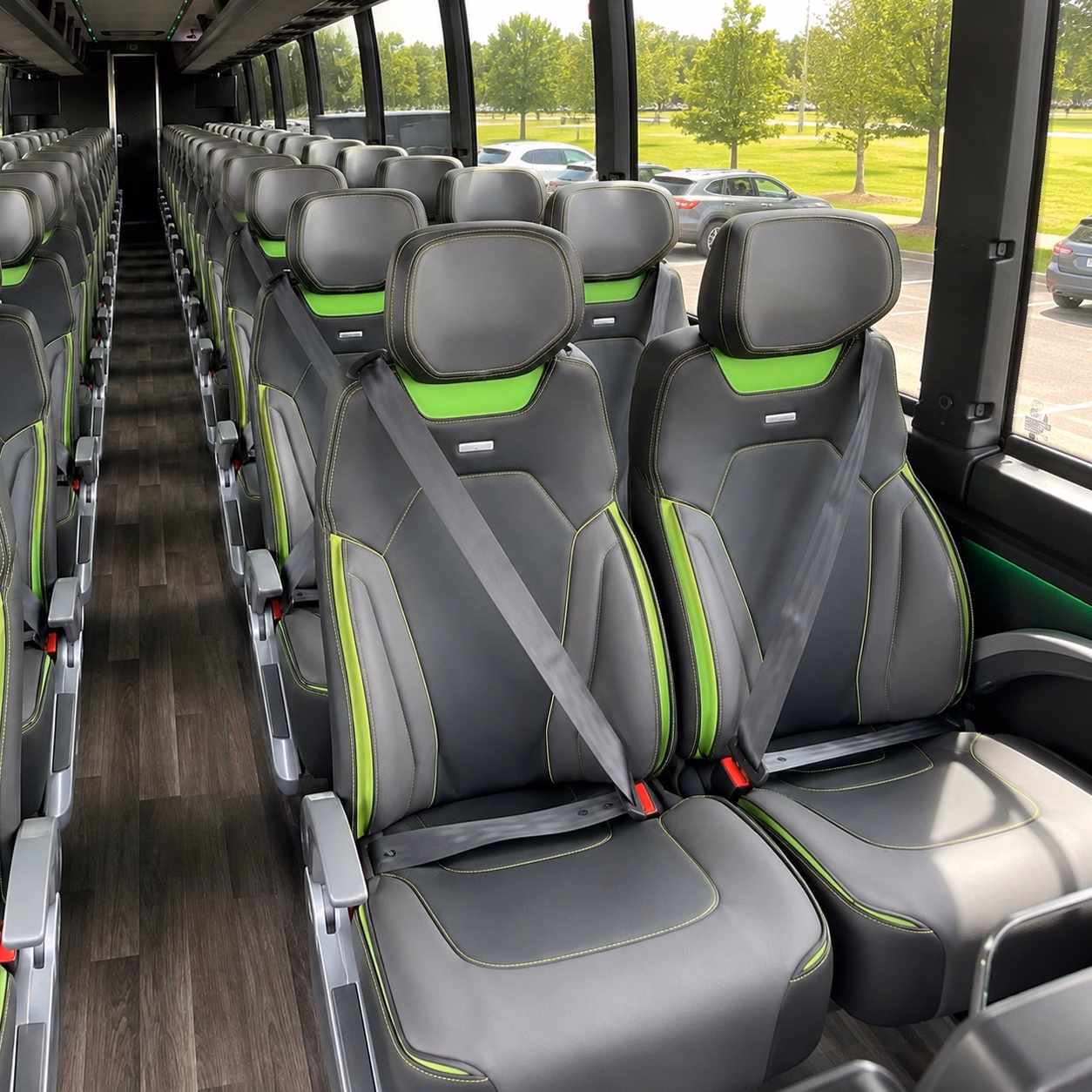 palm bay charter bus rental interior